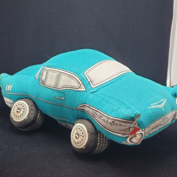 Vintage Dreamwheels Chevy Bel Air Car Plush Pillow Stuffed Toy Blue 1985 - Picture 7 of 16